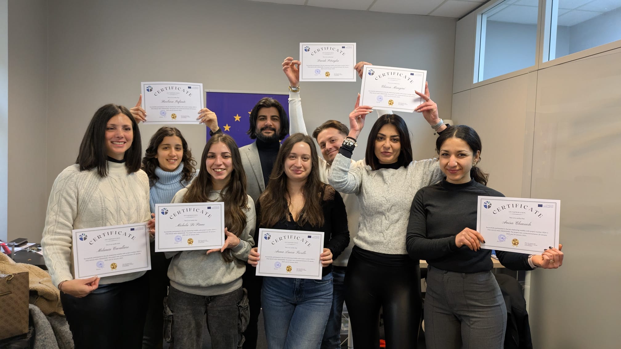 International student group with instruments